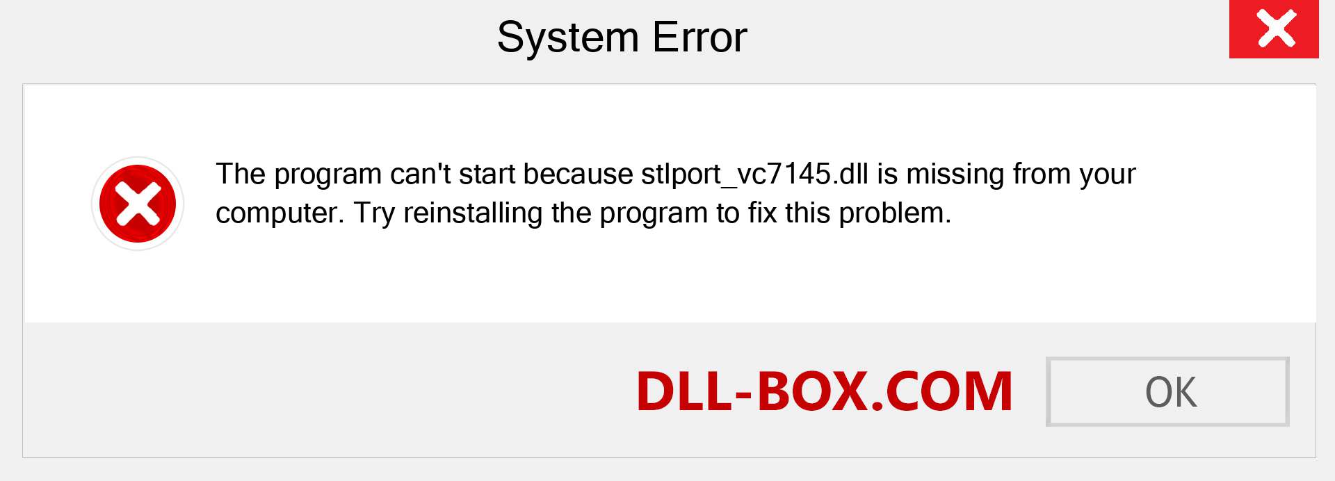  stlport_vc7145.dll file is missing?. Download for Windows 7, 8, 10 - Fix  stlport_vc7145 dll Missing Error on Windows, photos, images